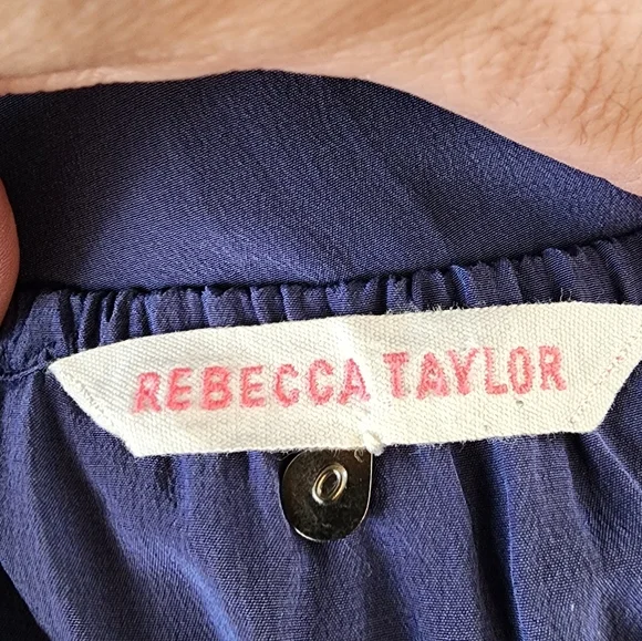 REBECCA TAYLOR "Macrame Cami Dress" - Marine Blue - Size 0 - Picture 9 of 10